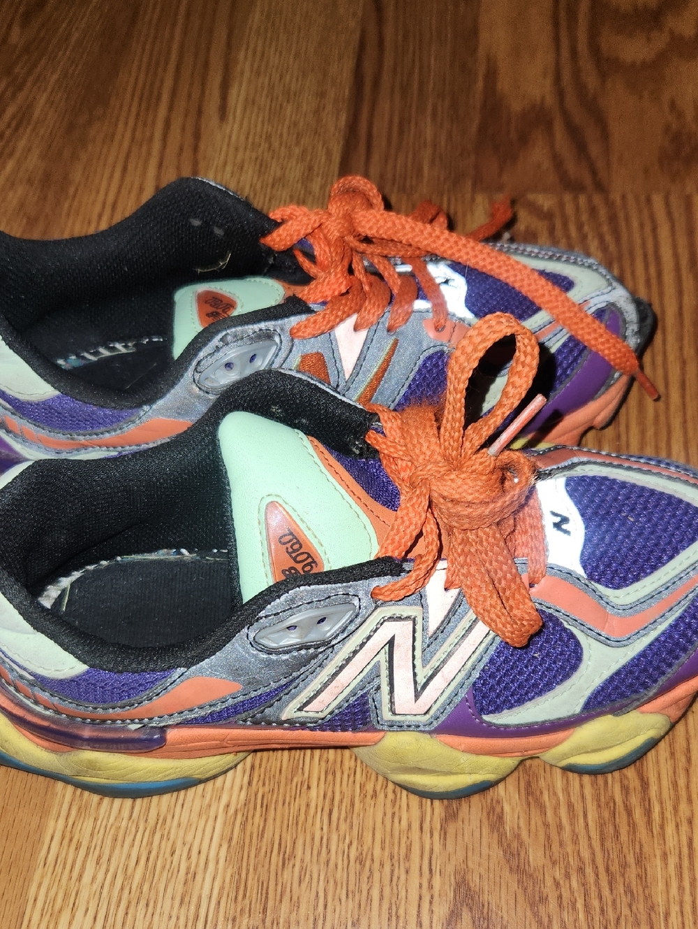 New Balance Kids Purple & Orange Mesh Sneakers